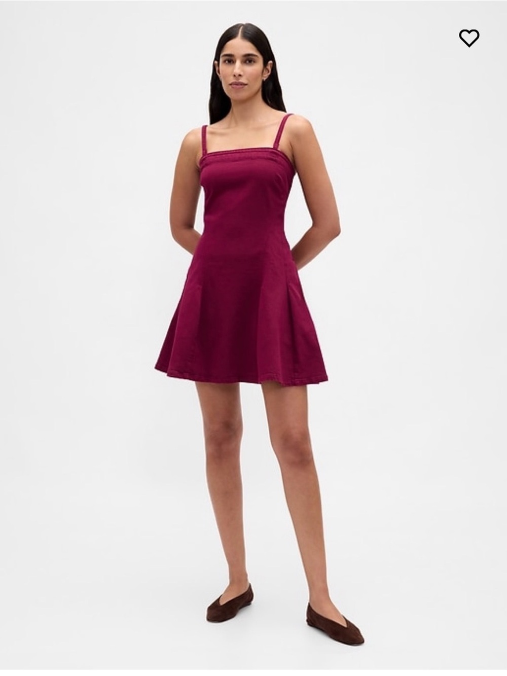 GAP Raspberry Sleeveless Fit-and-Flare Mini Dress